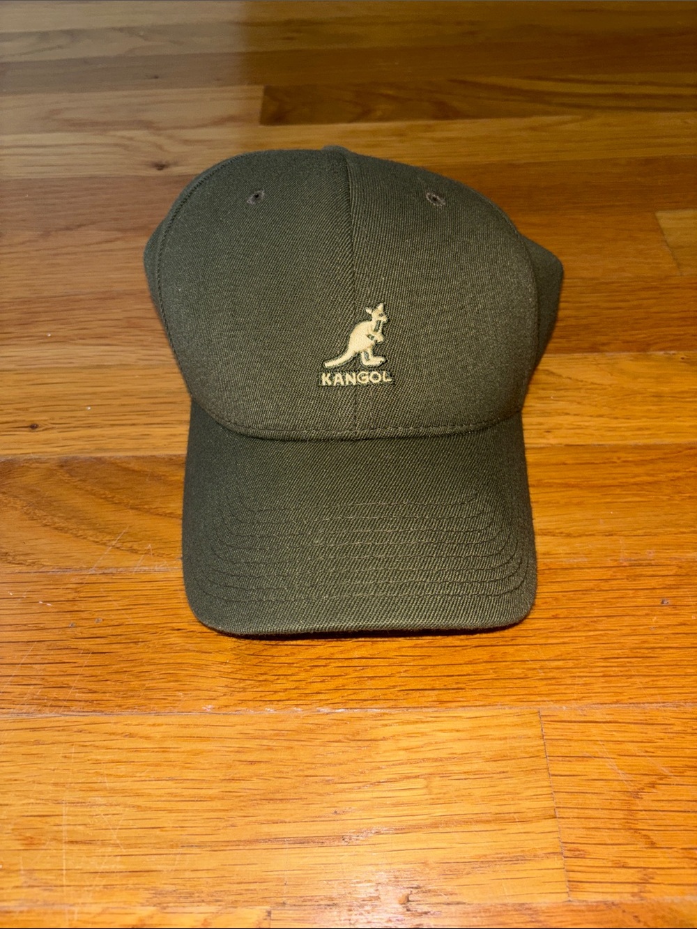 Y2K Kangol Olive Green Kangaroo Logo Cap